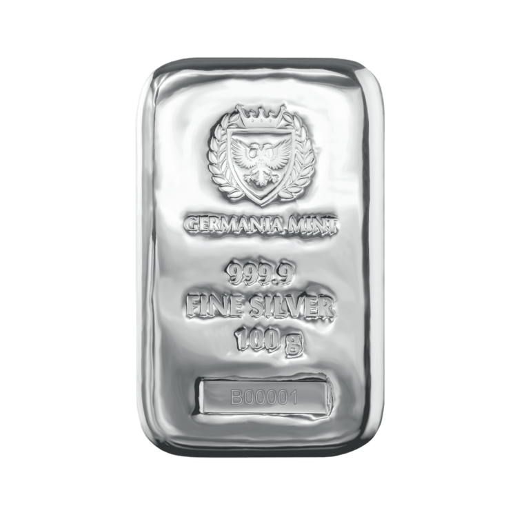 Zilverbaar 100 gram Germania Mint