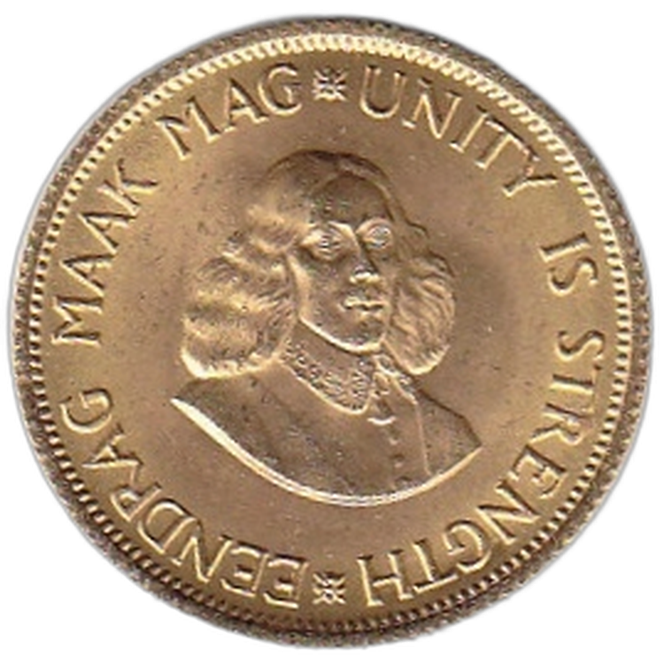 2 rand gouden munt uit Zuid-Afrika