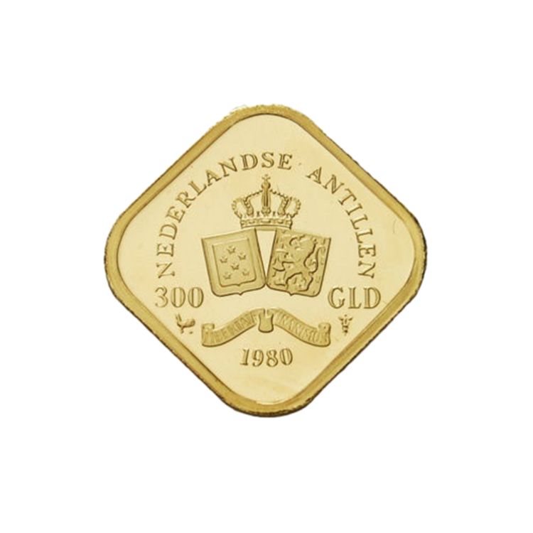 Gouden 300 gulden Nederlandse Antillen munt (1980)