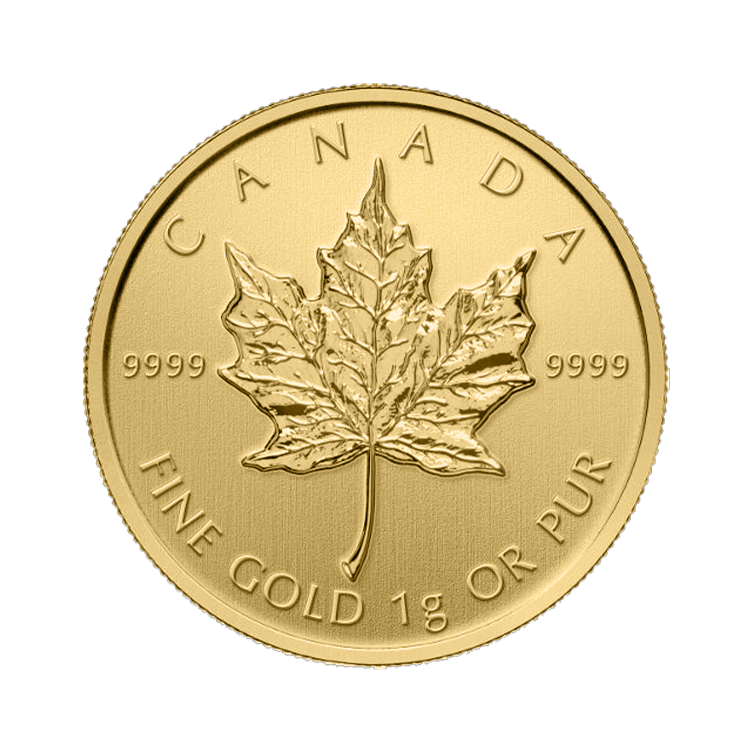 25x 1 gram gouden Maple Leaf munt